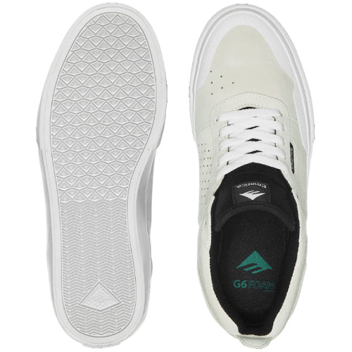 Emerica Pillar Mid White, White Skate Shoe