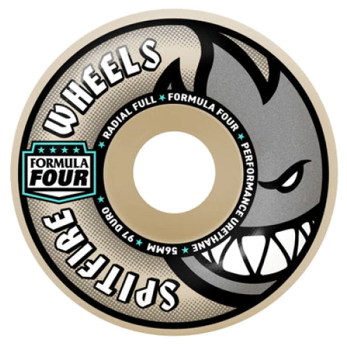 Spitfire F4 Radial Full Wheels Natural 56MM 97D
