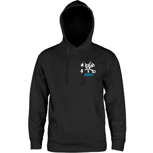 Powell Peralta Rat Bones Midweight Hooded Sweatshirt - Black