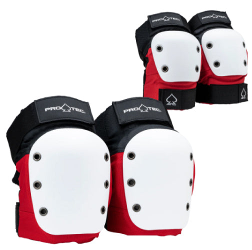 Pro-Tec Street Open Back Knee/Elbow Pad Set - Red/Black/White