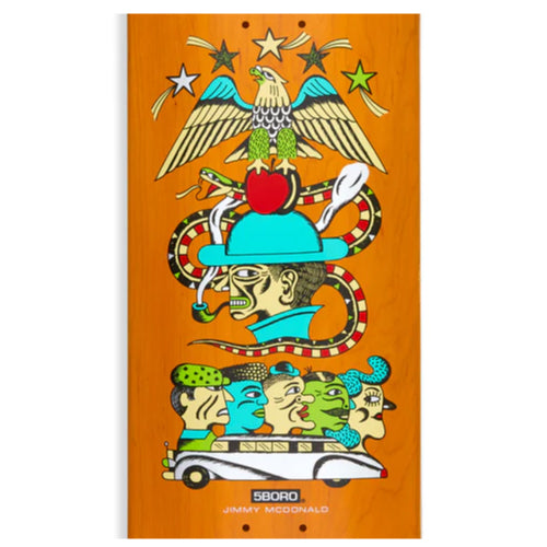 5Boro X Thomas Redrey Jimmy McDonald Orange Skateboard Deck 8.5"
