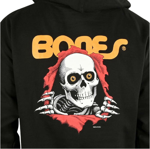 Powell Peralta Bones Ripper Midweight Hooded Sweatshirt - Black