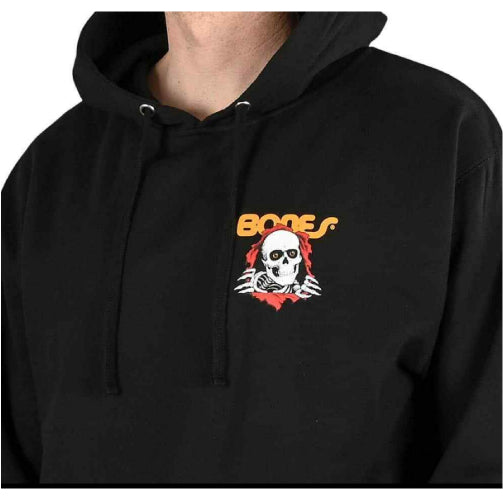 Powell Peralta Bones Ripper Midweight Hooded Sweatshirt - Black