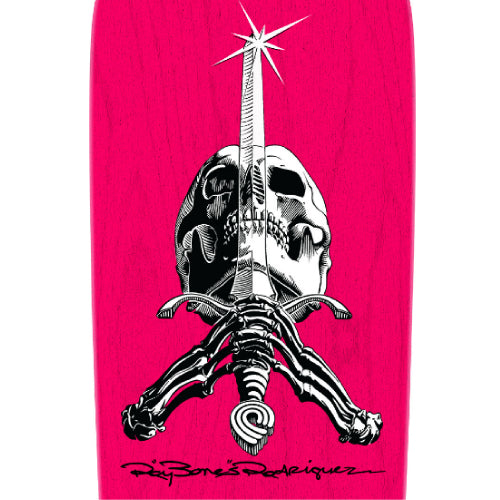 Powell Peralta Ray Rodriguez OG Snub Skull & Sword Brite Lite Pink Reissue Skateboard Deck 10"