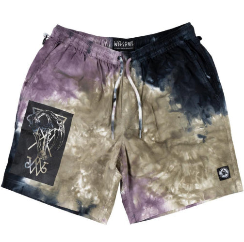Welcome Skateboards Soft Core Short - Eggplant Tie Dye
