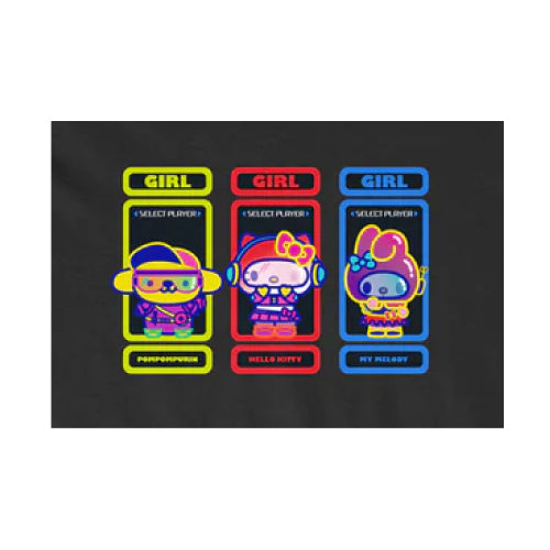 Girl X Sanrio Kawaii Arcade Player Tee - Black