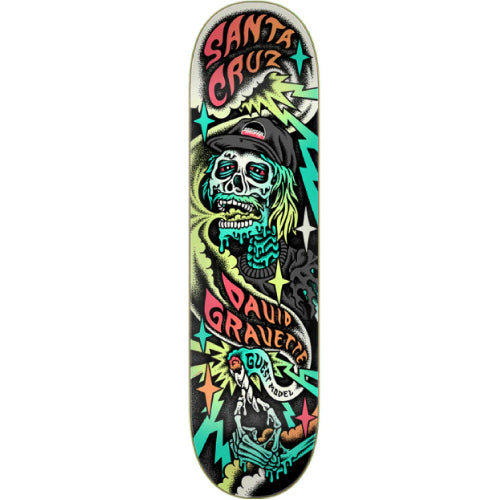 Santa Cruz David Gravette Pro Hippie Skull Skateboard Deck 8.3"