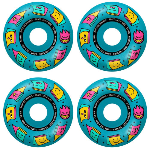 Spitfire F4 Radial Skate Like a Girl Wheels Blue 53MM 99D