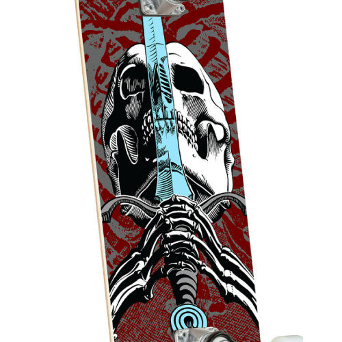 Powell Peralta Skull & Sword One Off Complete Skateboard Burgundy 7.5"