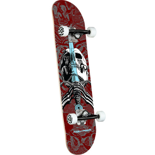 Powell Peralta Skull & Sword One Off Complete Skateboard Burgundy 7.5"