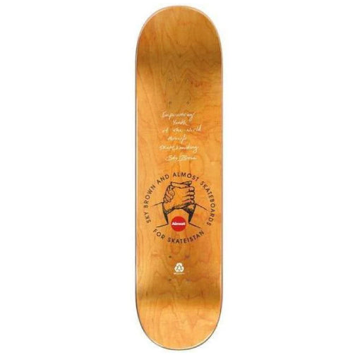 Almost Skateistan Sky Brown Sky Doodle Skateboard Deck 7.75"