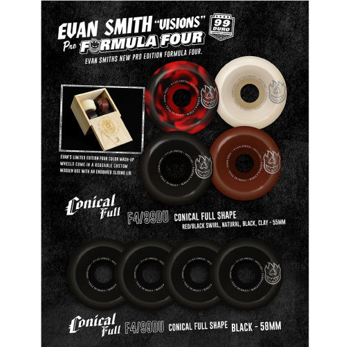 Spitfire F4 Evan Smith Mashup Conical Full Wheels 55MM 99D