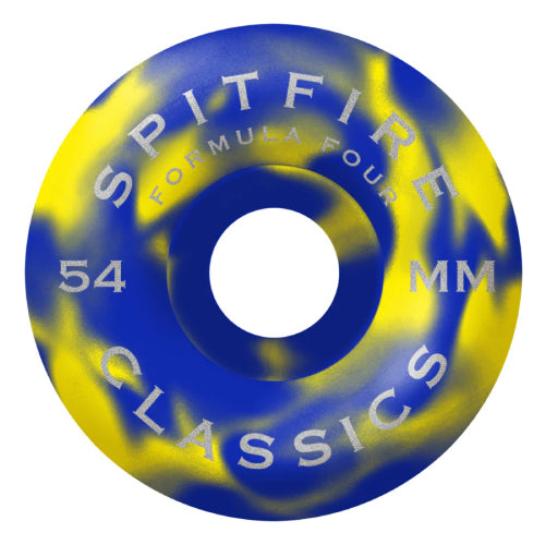 Spitfire F4 Classic Swirled Skateboard Wheels Blue, Yellow 54MM 99D
