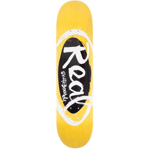 Real X Natas Kaupas Team Oval Skateboard Deck Yellow 8.5"
