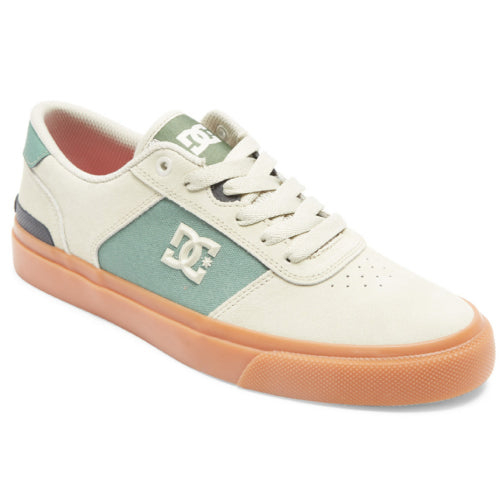 DC Teknic S Tan, Green Suede Skate Shoe