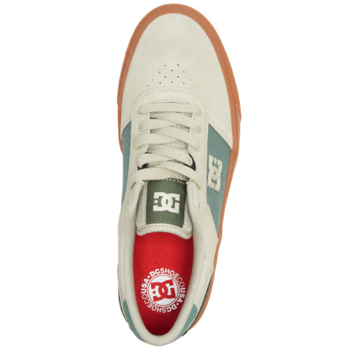 DC Teknic S Tan, Green Suede Skate Shoe