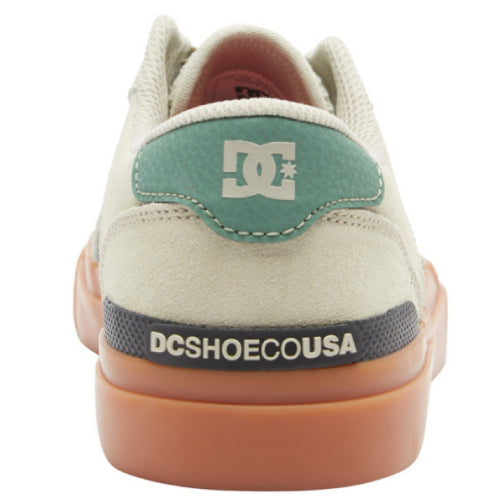 DC Teknic S Tan, Green Suede Skate Shoe