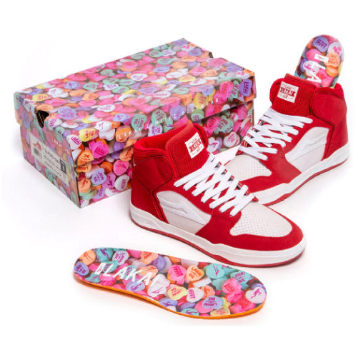 Lakai Valentine's Day Telford Red, White UV Suede Skate Shoe