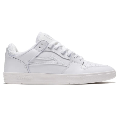 Lakai Telford Low Skate Shoe - White Leather