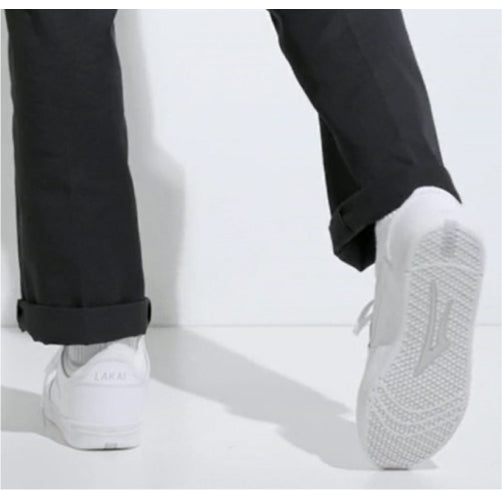 Lakai Telford Low Skate Shoe - White Leather