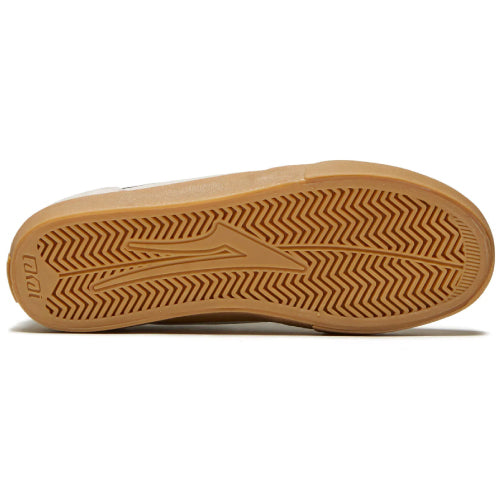 Lakai Cardiff White, Gum Suede Skate Shoe