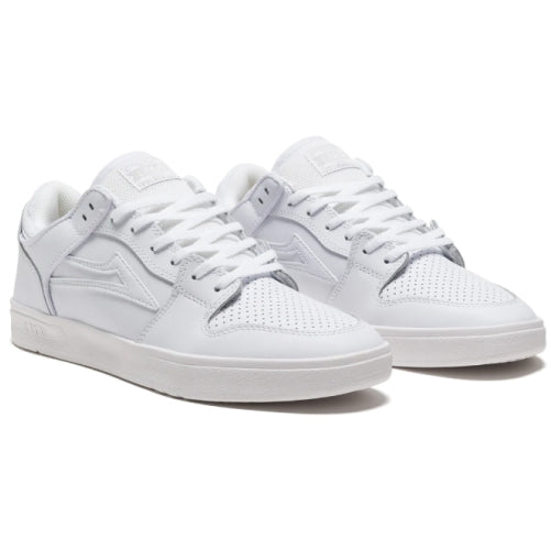 Lakai Telford Low Skate Shoe - White Leather