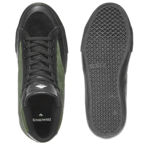 Emerica Erick Winkowski Omen Hi Black, Olive Skate Shoe