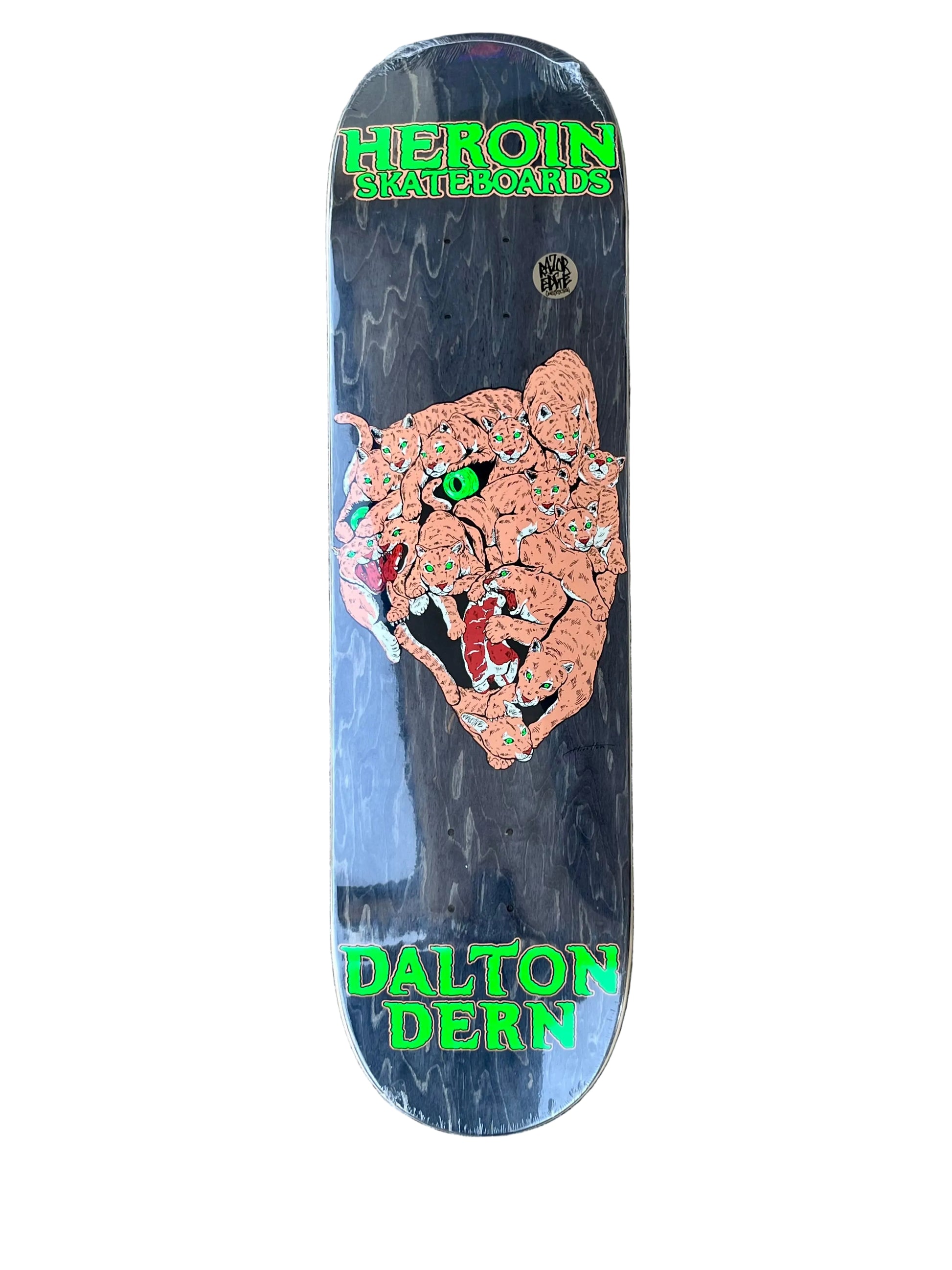 Heroin Dern Panther Skateboard Deck 8.5" grey veneer