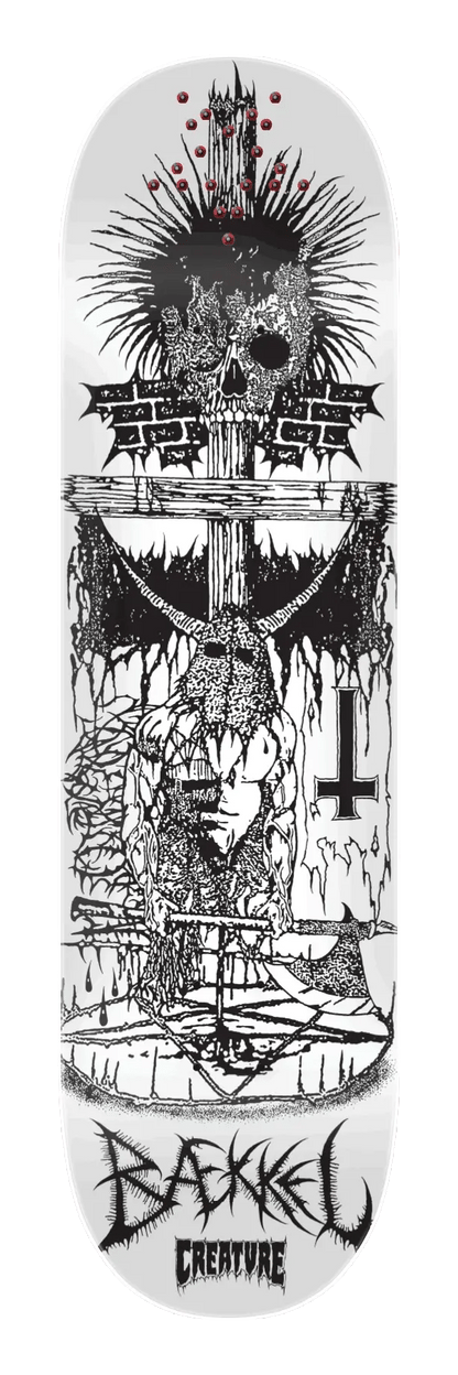 Creature Baekkel BLK MTL Skateboard Deck 8.6" uv reactive bottom