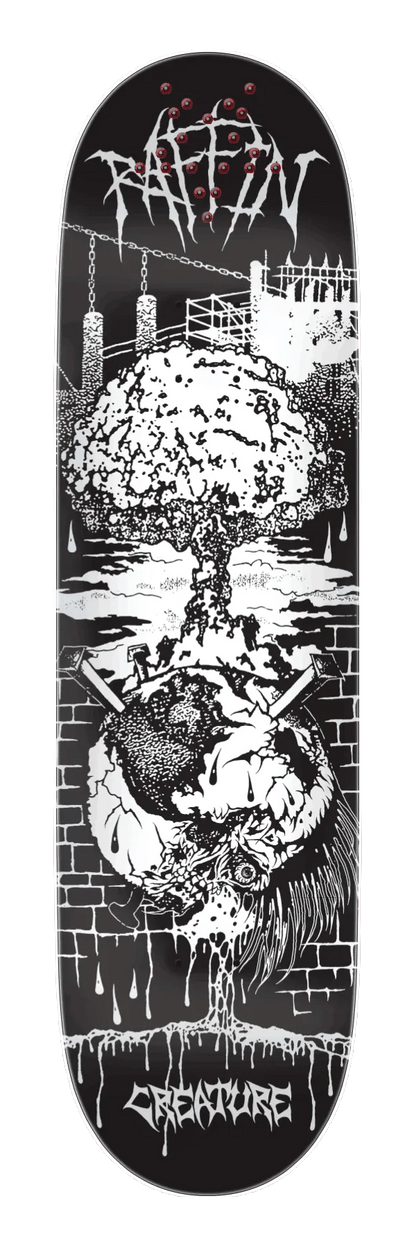 Creature Raffin BLK MTL Skateboard Deck 8.53" uv reactive bottom