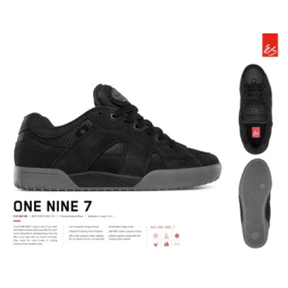 eS One Nine 7 *LIMITED* Reissue Skate Shoe - Black/Grey