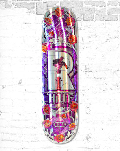 Real X HUF Cathedral Holographic Skateboard Deck 8.25"