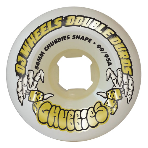 OJ Double Duro Chubbies Wheels White 56MM 99A/95A outside