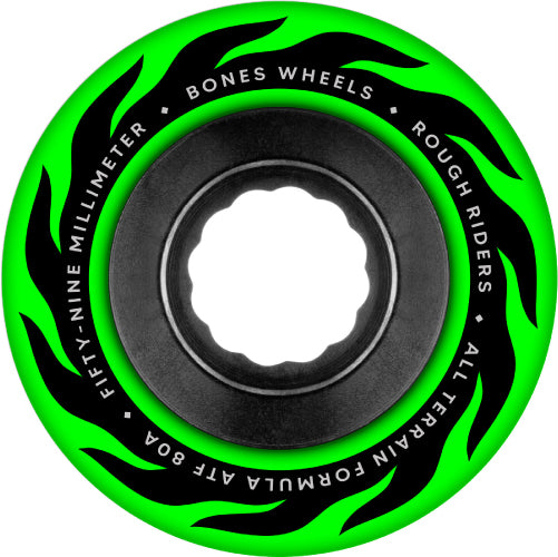 Bones ATF Rough Riders Wheels Eternal Flame Wheels 59MM 80A green