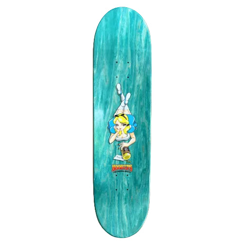 Hook-Ups 8-Ball Alice Skateboard Deck 8.5" top