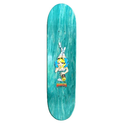 Hook-Ups 8-Ball Alice Skateboard Deck 8.5" top