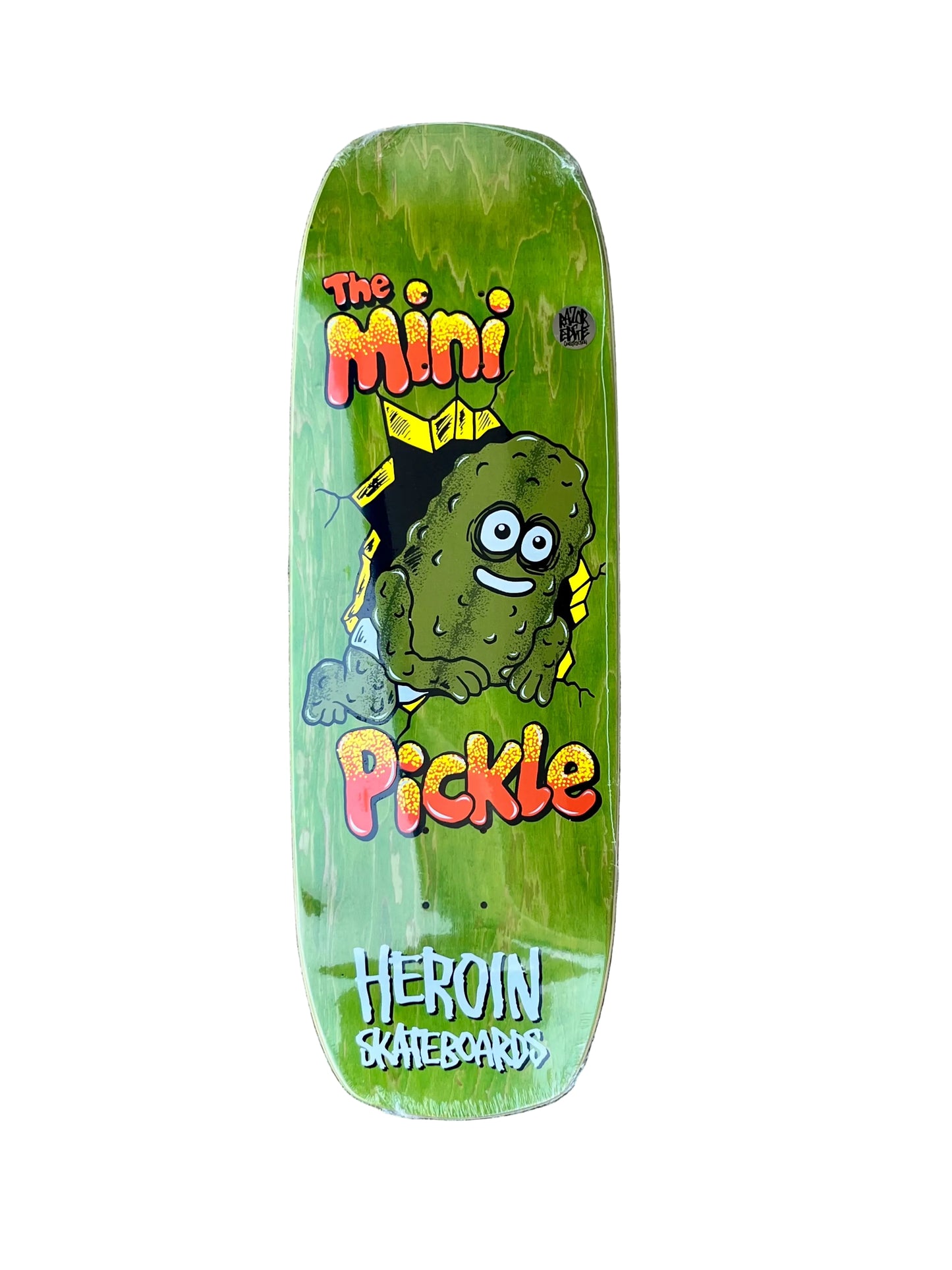 Heroin Mini Pickle Skateboard Deck 9.5" green veneer