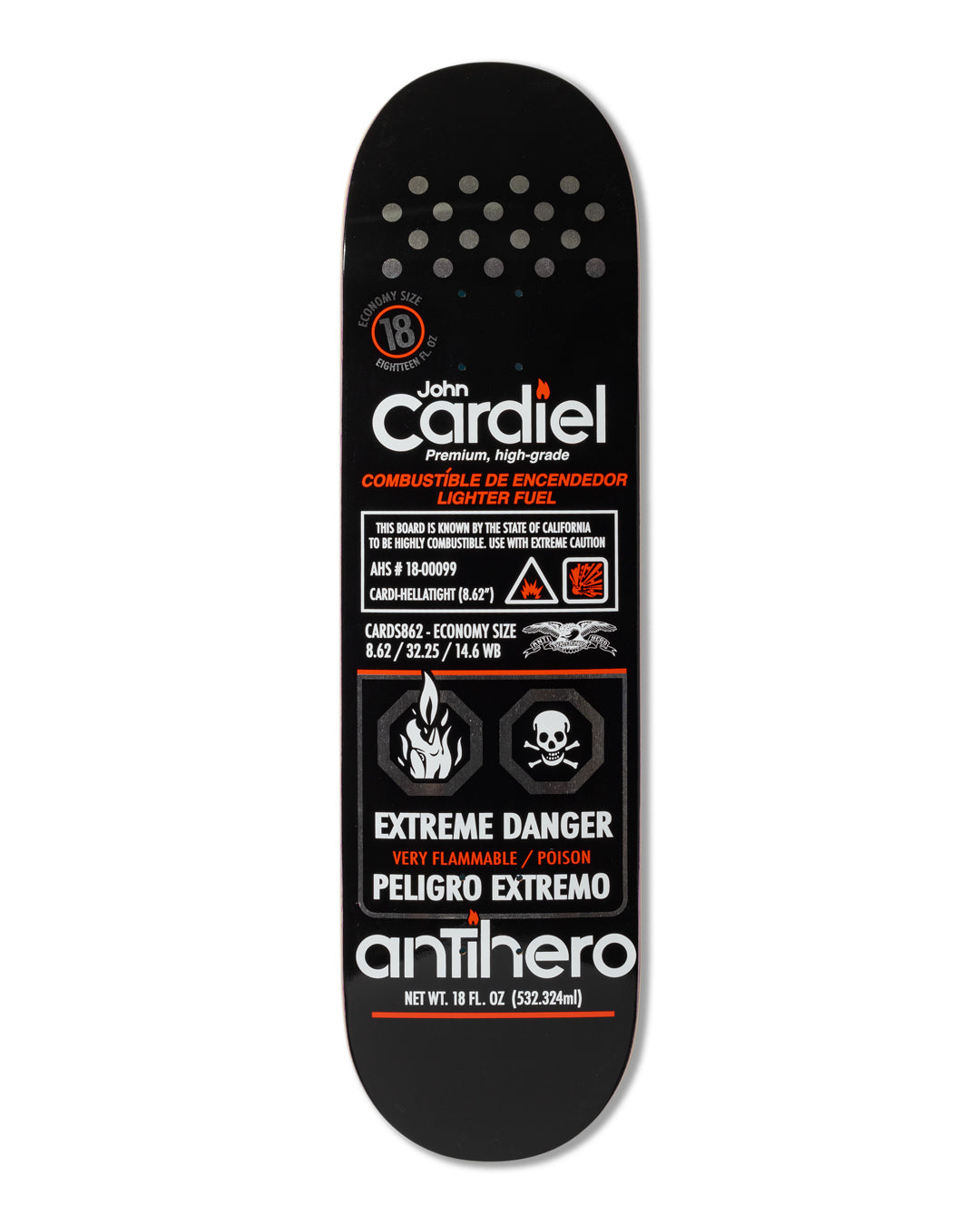 Antihero Cardiel Fueled Up Skateboard Deck 8.62"