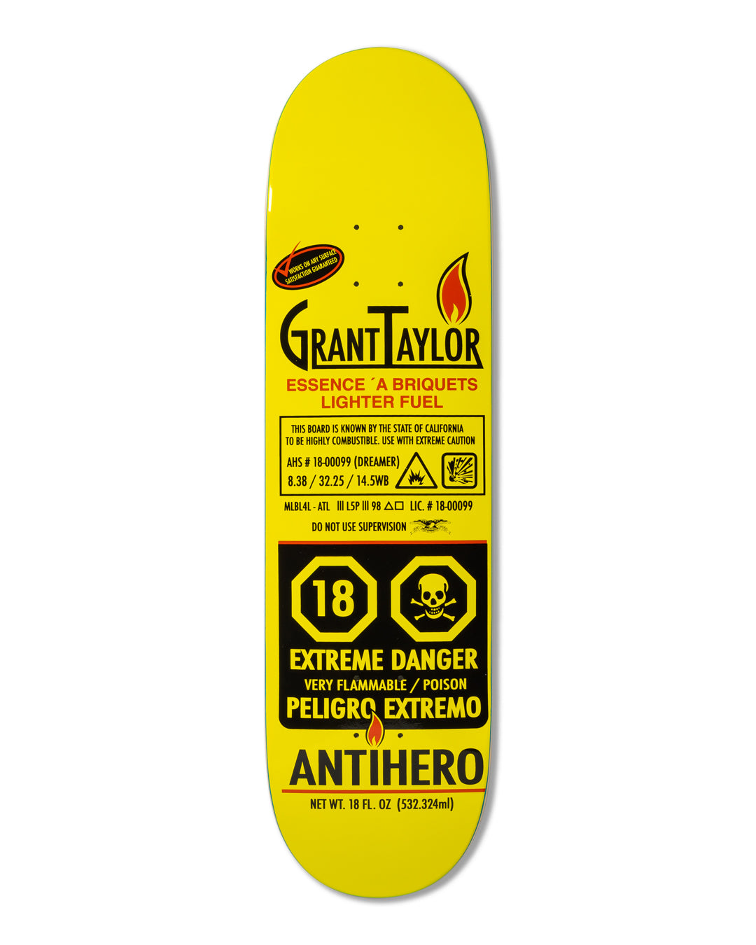 Antihero Grant Fueled Up Skateboard Deck 8.38"
