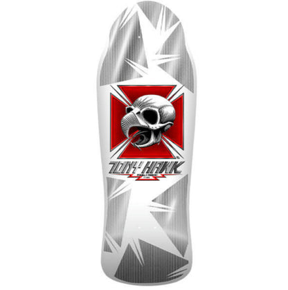 Powell Peralta Bones Brigade Series 17 Tony Hawk Skateboard Deck White/Silver Foil 10.38"