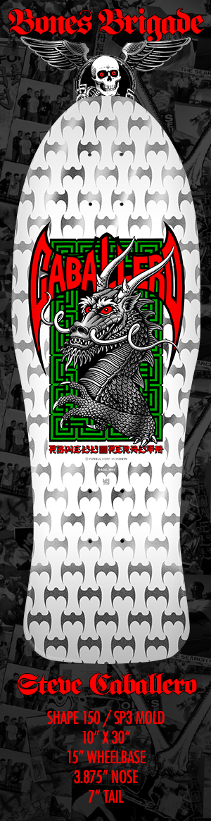 Powell Peralta Bones Brigade Series 17 Steve Caballero Skateboard Deck White/Silver Foil 9.95" specs