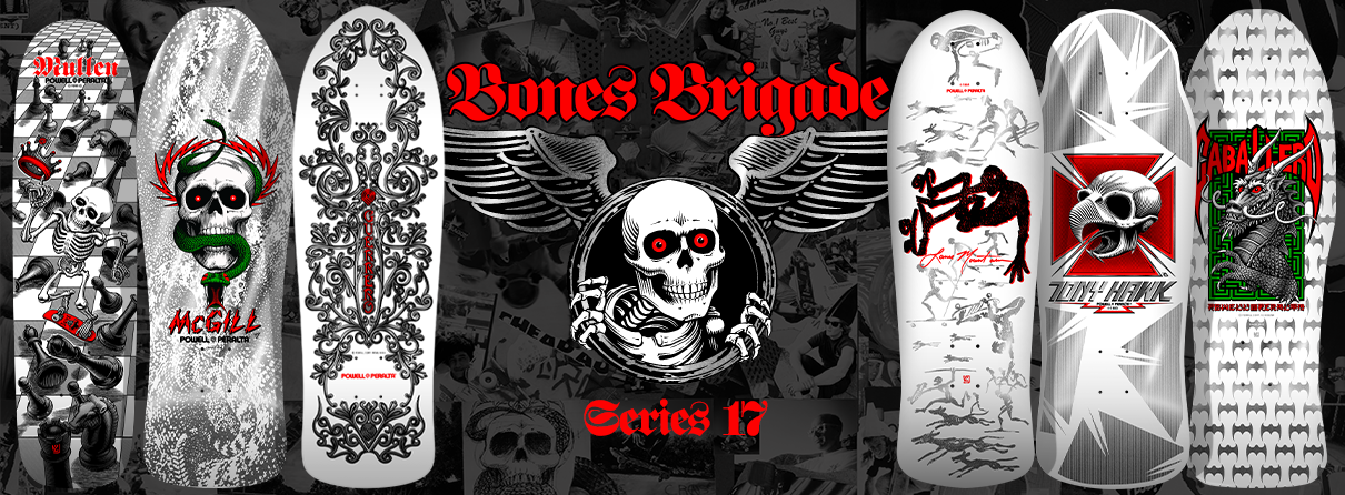 Powell Peralta Bones Brigade Series 17 Lance Mountain Skateboard Deck White/Silver Foil 9.94"