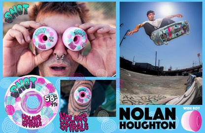 Snot Wide Boys Nolan Houghton Spirals Wheels Pink/White Swirl 58MM 99A