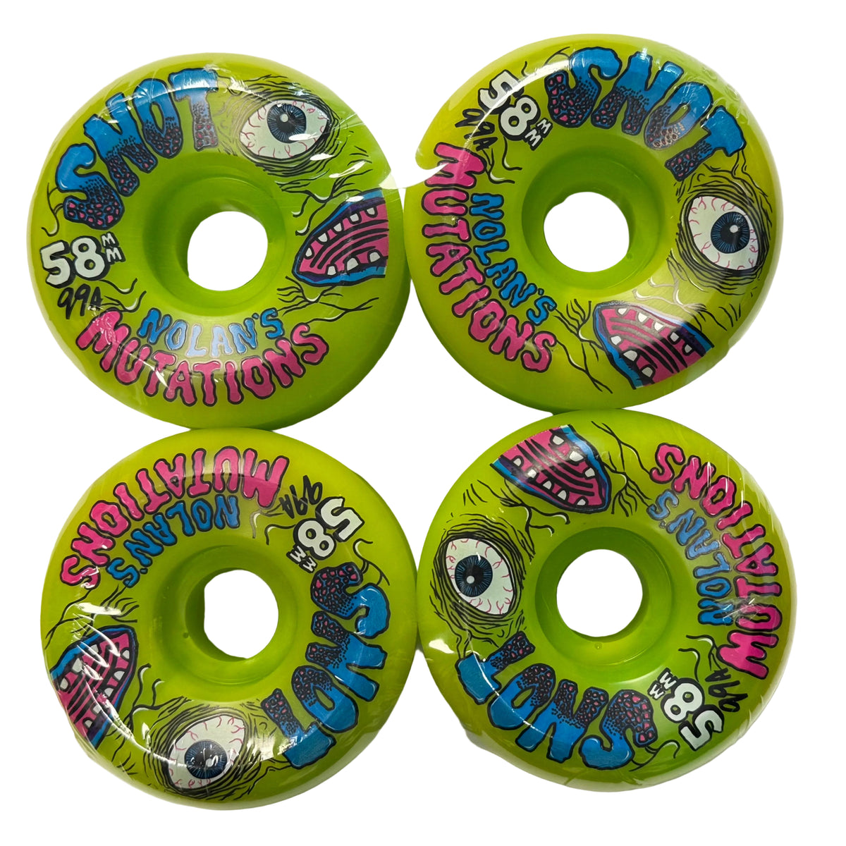 Snot Nolan Mutation Wheels Lime Green/Yellow Swirl 58MM 99A