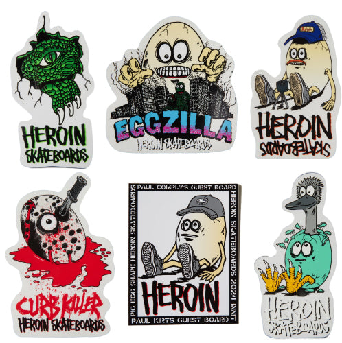 Heroin Eggzilla Stickers - Individual