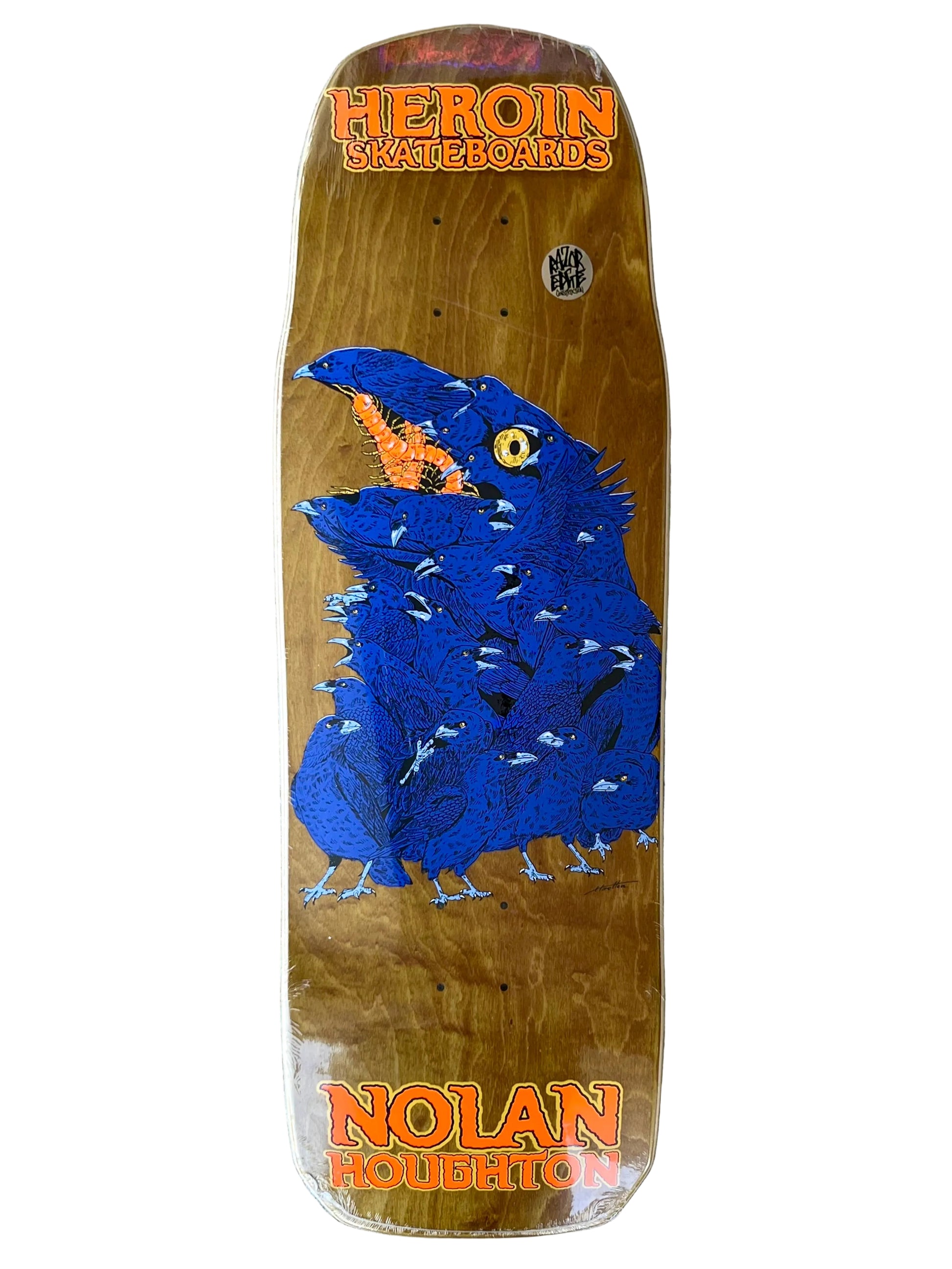Heroin Nolan Crow Skateboard Deck 9.9" brown veneer