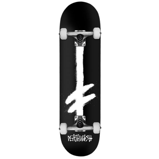 Deathwish Gang Spray Complete Skateboard Black/White 8"