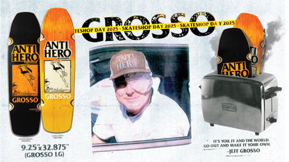 Antihero Grosso LG SSD25 Black/Veneer Skateboard Deck 9.25"