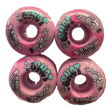 Snot Classic Franky Villani Skulls Pink/White Swirl Wheels 53MM 99A set