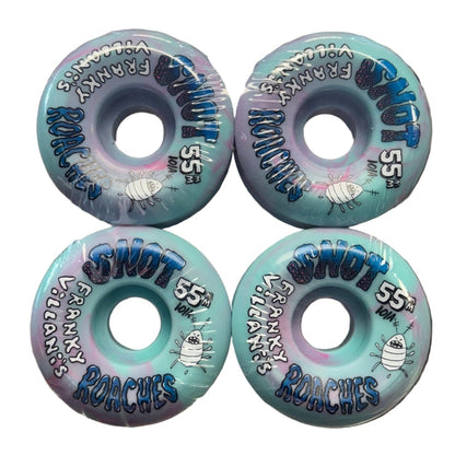 Snot Conical Franky Villani Roaches Pink/Teal Swirl Wheels 55MM 101A set